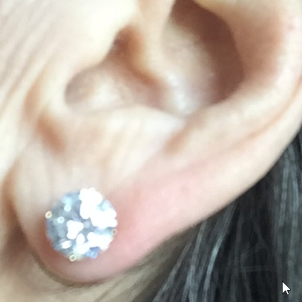 Diamonique 4C Stud Earrings 14K - Picture 5 of 5